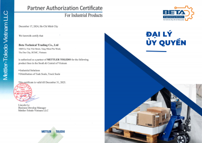 BETA– Đại Lý Ủy Quyền Chính Thức của Mettler Toledo Tại Việt Nam