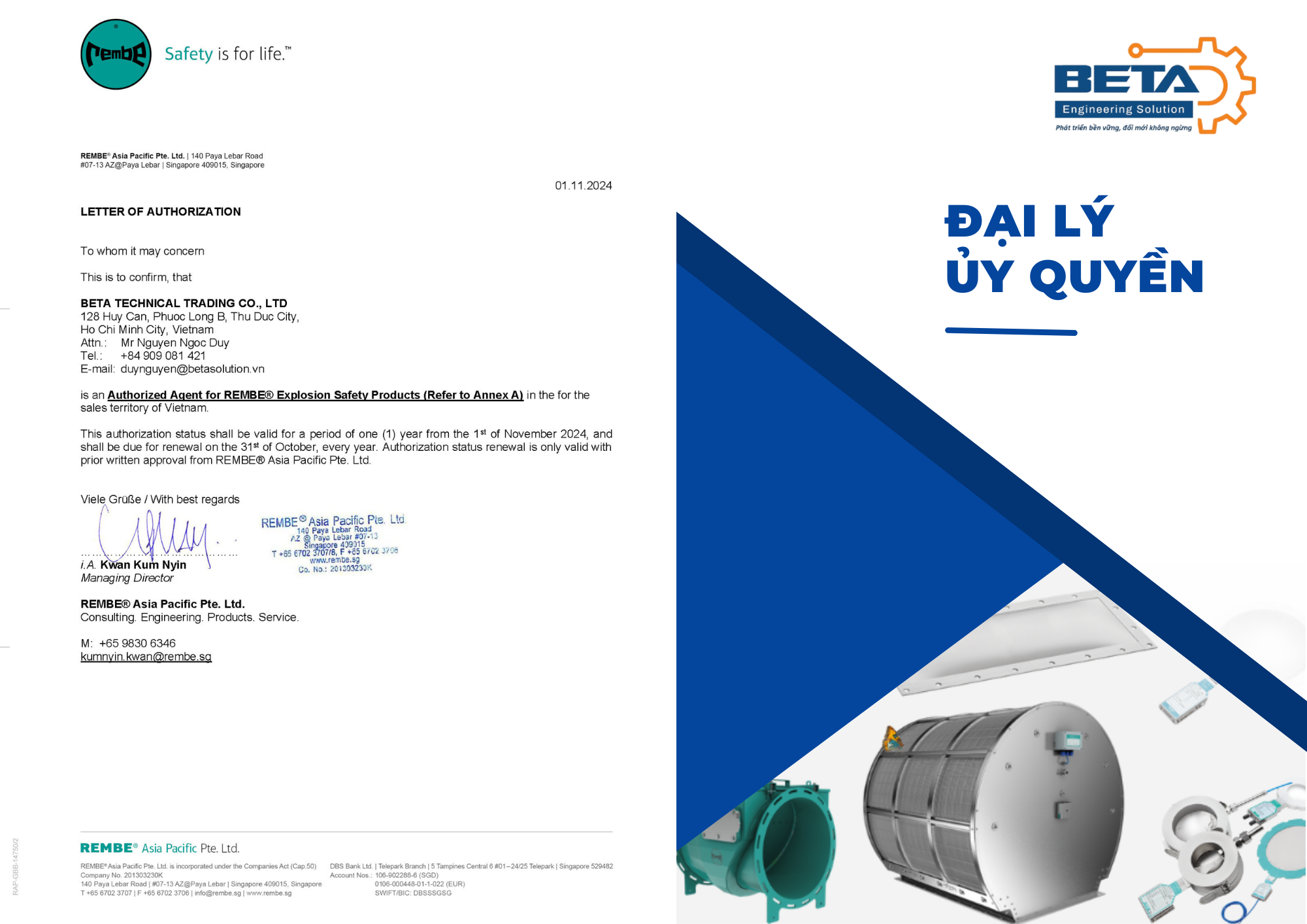 BETA ENGINEERING SOLUTIONS – Đại Lý Ủy Quyền Chính Thức của Rembe Tại Việt Nam