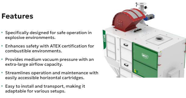 Máy Hút Bụi Chống Cháy Nổ Medium Vacuum & Horizontal Cartridge